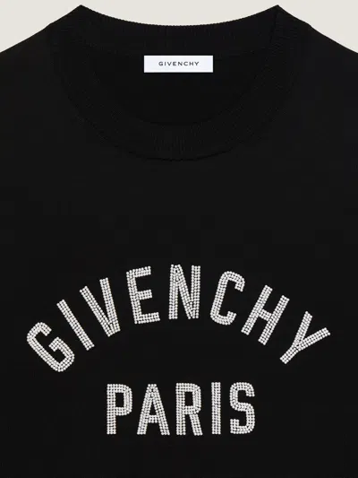 Givenchy Beaded Logo-print Sweater In Black
