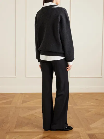 Simone Rocha Openwork Wool Blend Sweater In Black
