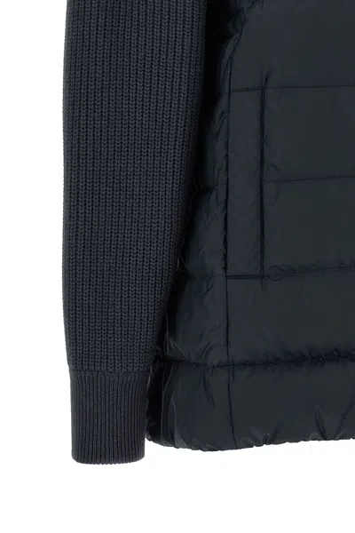Brunello Cucinelli Shiny Zipped Pull Down Jacket In Blue