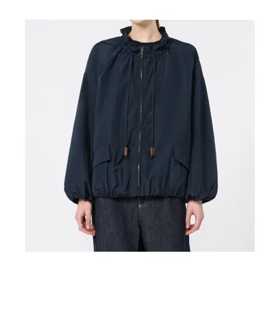 Max Mara Zip-up Jacket In Blue