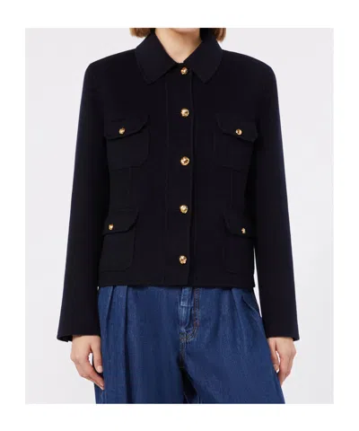 Max Mara Long-sleeved Casual Jacket In Black