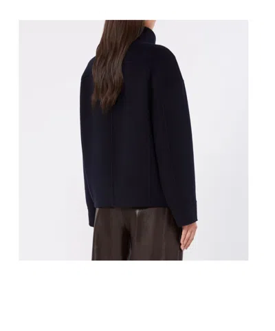 Max Mara Double-breasted Coat In Blue