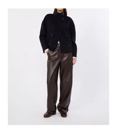 Max Mara Double-breasted Coat In Blue