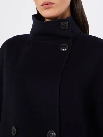 Max Mara Double-breasted Coat In Blue