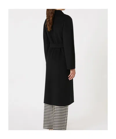 Max Mara Collared Long-sleeved Coat In Black