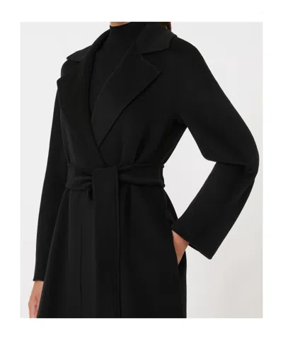 Max Mara Collared Long-sleeved Coat In Black