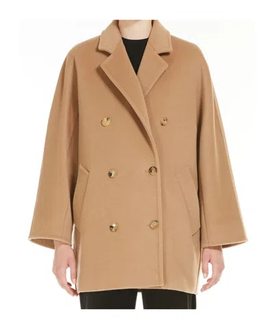 Max Mara Double-breasted Coat In Brown