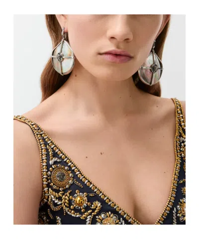 Versace Sea Frames Earrings In Multi