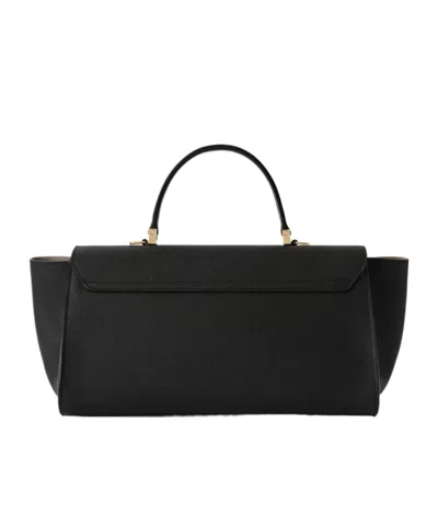 Valextra Iside Editor Top Handle Medium Bag In Black