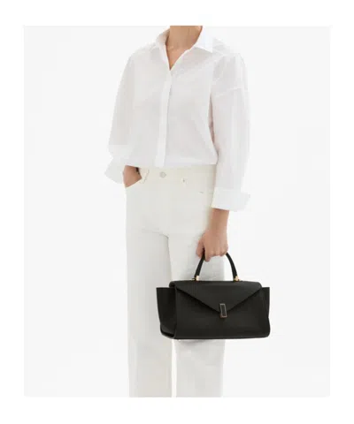 Valextra Iside Editor Top Handle Medium Bag In Black
