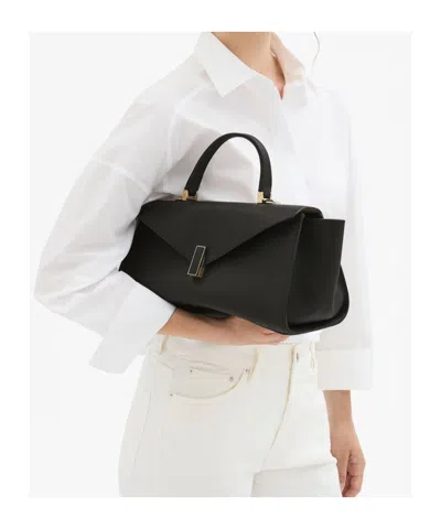 Valextra Iside Editor Top Handle Medium Bag In Black