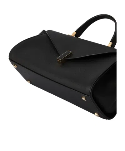 Valextra Iside Editor Top Handle Medium Bag In Black
