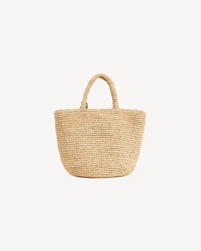 Kenzo Mini Raffia Handbag With Drawstring Closure In Nude