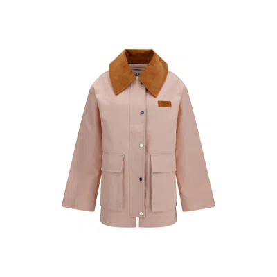 Ganni Multicolor Polyester Full-length Jacket In Neutral