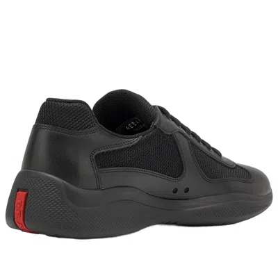 Prada Technical Sneakers Mesh Panels Rubber Sole In Black