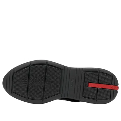 Prada Technical Sneakers Mesh Panels Rubber Sole In Black