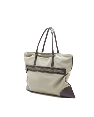 Prada Canvas Tote Bag In White