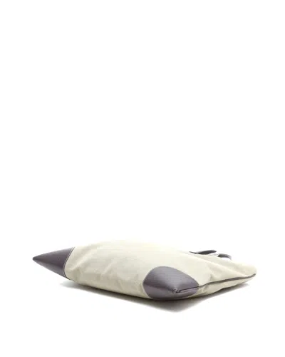 Prada Canvas Tote Bag In White