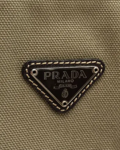 Prada Canvas Tote Bag In White