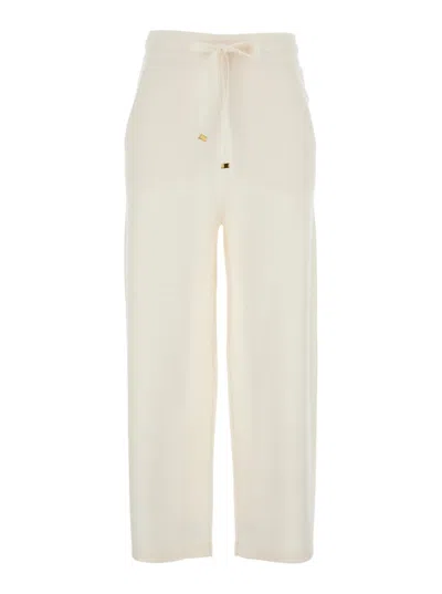Elisabetta Franchi White Regular Drawstring Pants In White