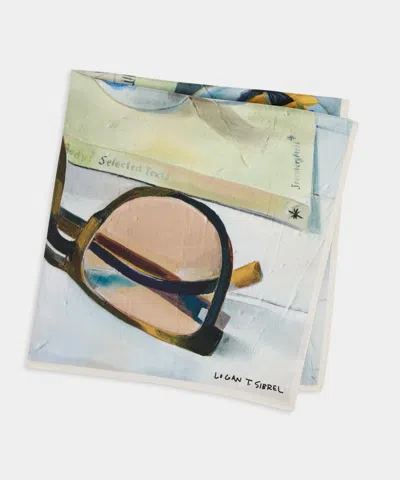 Todd Snyder X Artist Series Artist Series: Logan T. Sibrel Silk Scarf In Heather Fog In Brown