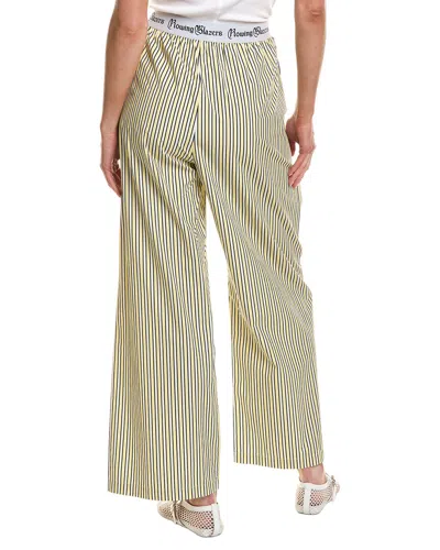 Rowing Blazers Poplin Stripe Boxer Pull-on Pant In Green