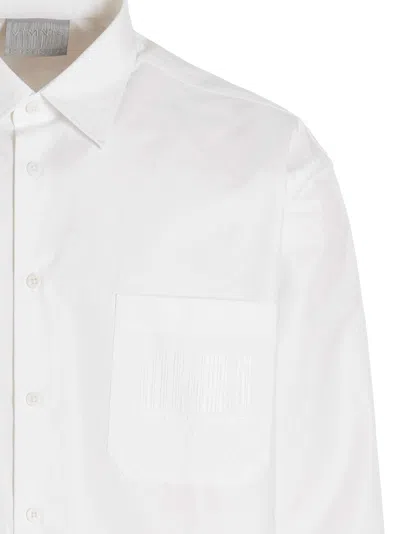 Vtmnts Cotton Oversize Shirt With Cuffed Sleeves In White