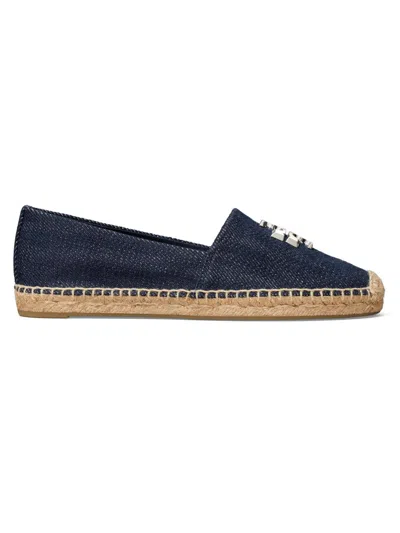 Tory Burch Eleanor Denim Medallion Espadrilles In Blue