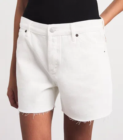 Still Here Denim Shorts In White