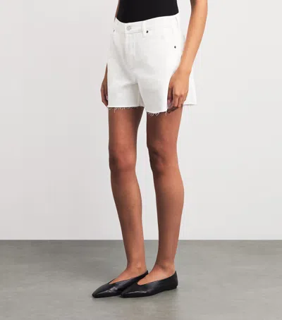 Still Here Denim Shorts In White