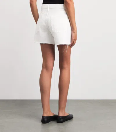Still Here Denim Shorts In White