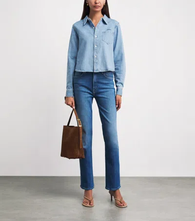 Mother Denim Honor Roll Shirt In Blue