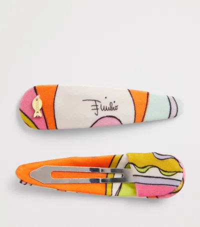 Pucci Printed Hair Clips In Multi