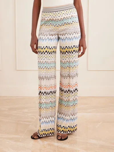 Missoni Pull On Pants Multicolor Beige Light Base In Multi