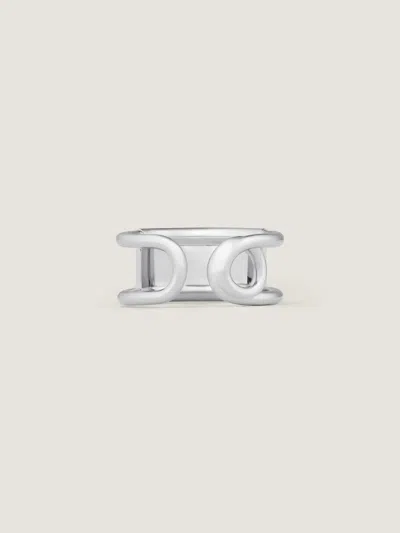 Givenchy Logo-engraved Open-band Ring In Metallic