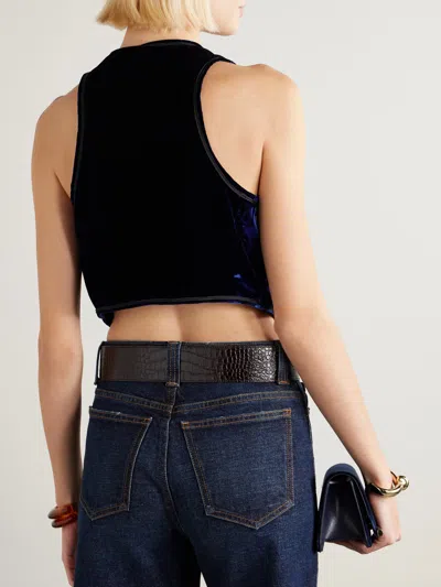 Etro Embroidered Embellished Velvet Vest In Black