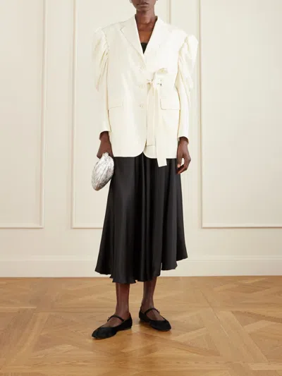 Simone Rocha Open-back Woven Blazer In White
