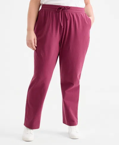Style & Co Plus Size Knit Pull-on Pants, Exclusively At Macy's In White