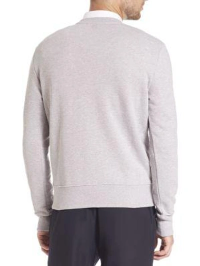 Shop Ami Alexandre Mattiussi Long Sleeve Crewneck Sweatshirt In Heather Grey