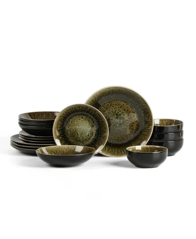 Stone Lain Riley 16pc Dinnerware Set In Black