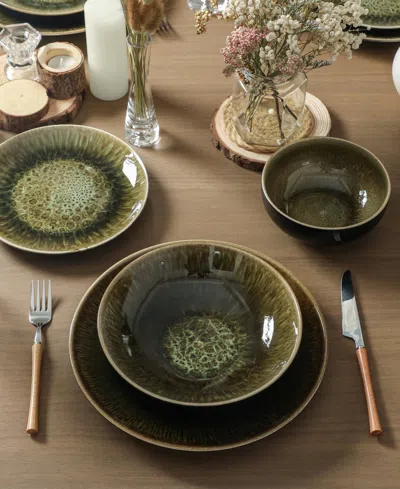 Stone Lain Riley 16pc Dinnerware Set In Black