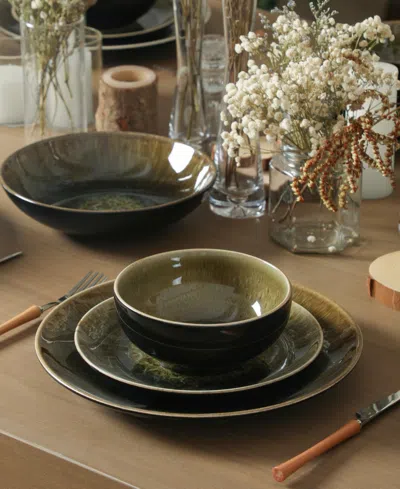Stone Lain Riley 16pc Dinnerware Set In Black