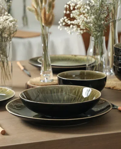 Stone Lain Riley 16pc Dinnerware Set In Black