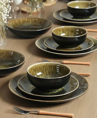 Stone Lain Riley 16pc Dinnerware Set In Black