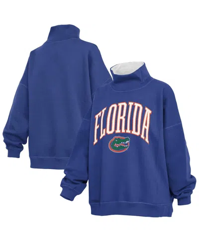 Pressbox Royal Florida Gators Oversized Mock Neck Sweatshirt In Blue