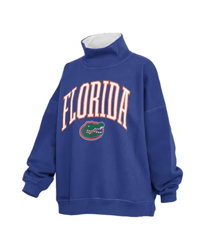 Pressbox Royal Florida Gators Oversized Mock Neck Sweatshirt In Blue