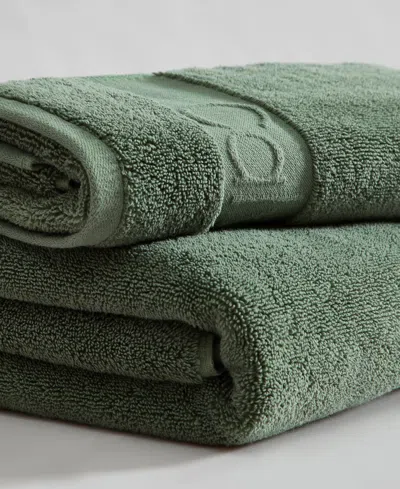 Calvin Klein Iconic Cotton Jacquard 3-piece Towel Set In Green