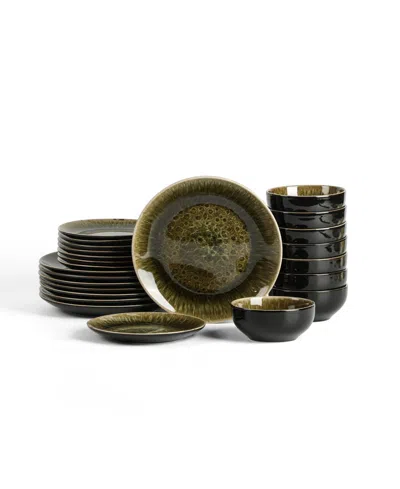 Stone Lain Riley 24pc Dinnerware Set In Black