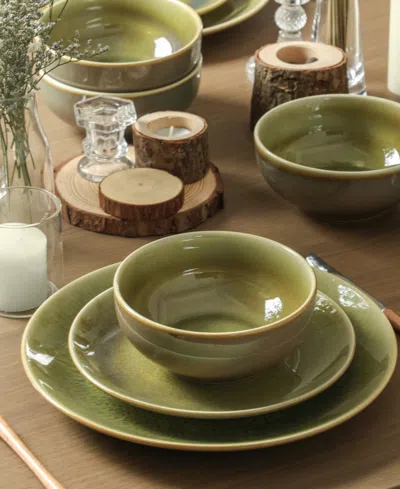 Stone Lain Riley 12pc Dinnerware Set In Green