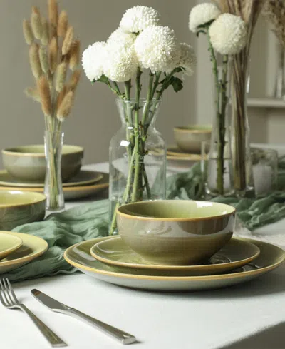 Stone Lain Riley 12pc Dinnerware Set In Green